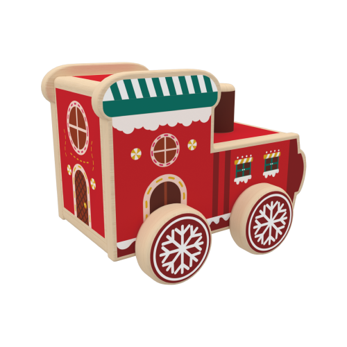 Custom Christmas Wood Train Engine,Wooden Train Cars Toys for Toddler Push Play