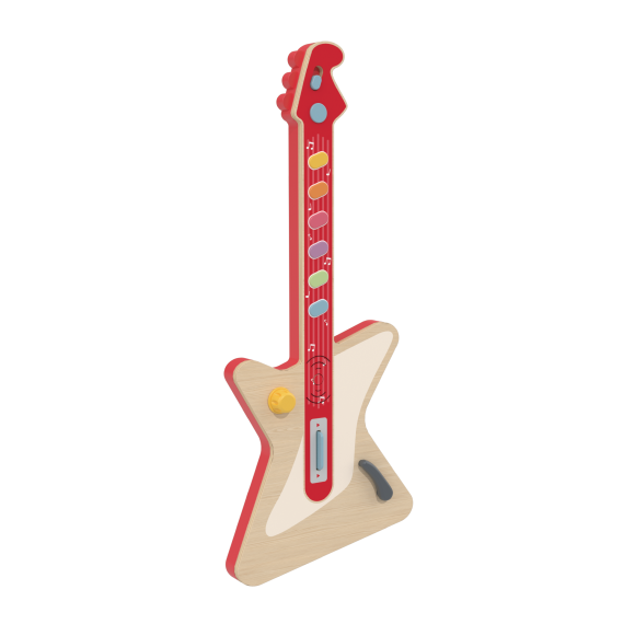 Custom Electric Wooden Toy Guitar, Safe Wireless Wooden Musical Toddler Toy