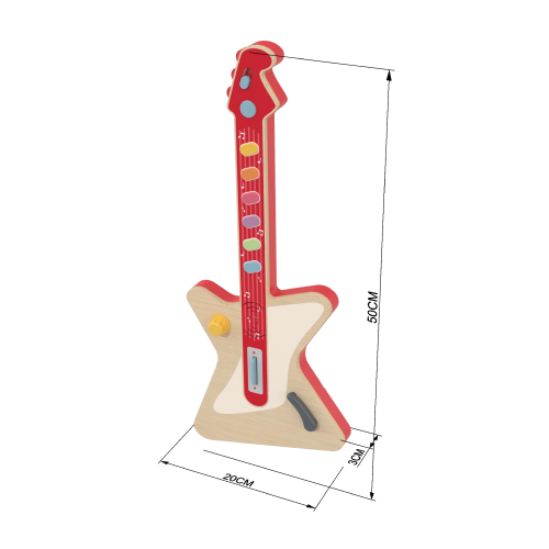 Custom Electric Wooden Toy Guitar, Safe Wireless Wooden Musical Toddler Toy