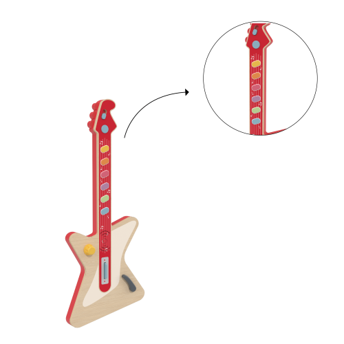 Custom Electric Wooden Toy Guitar, Safe Wireless Wooden Musical Toddler Toy