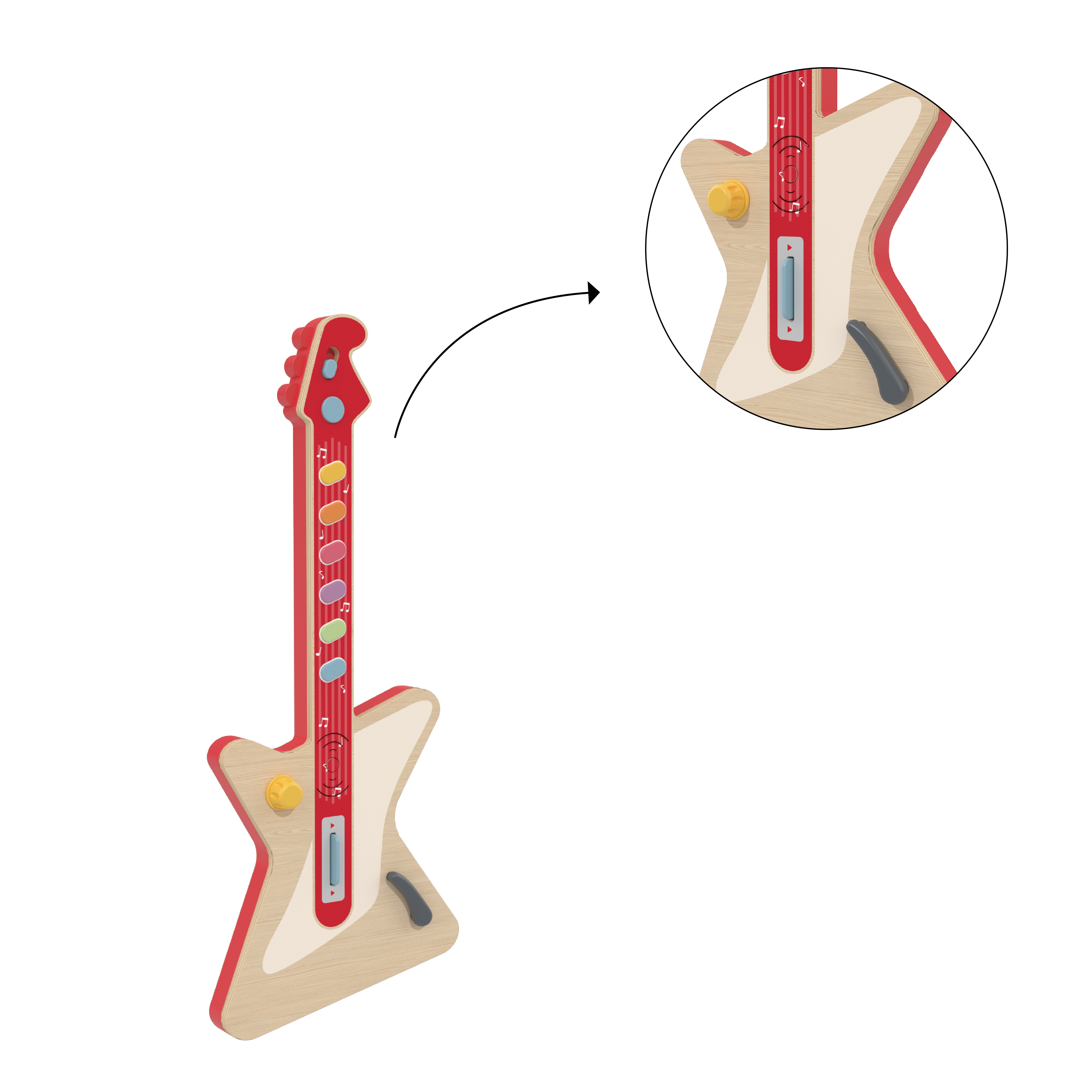 wooden electric guitar