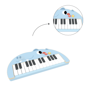 Custom Wooden Electronic Piano Toy,Cartoon Animal Piano Toy Kids for Playroom