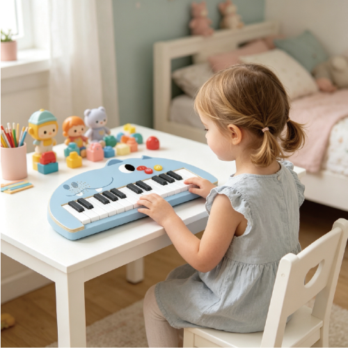 Custom Wooden Electronic Piano Toy,Cartoon Animal Piano Toy Kids for Playroom