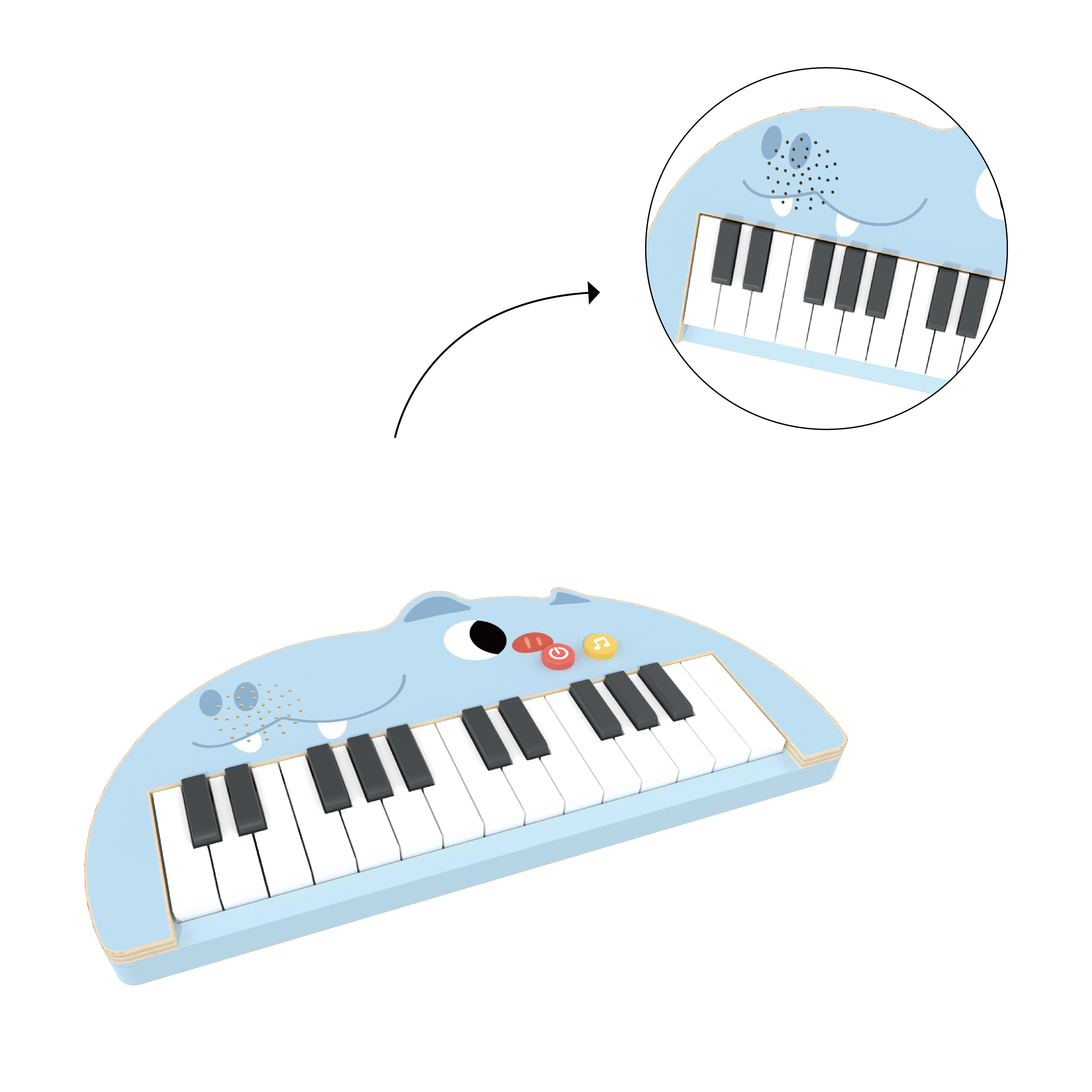 wooden frame piano toy