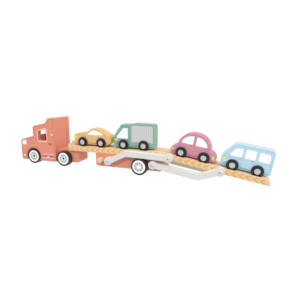 Custom Wooden Car Carrier Truck Toy,Double-Deck Car Transporter Toy Truck Set