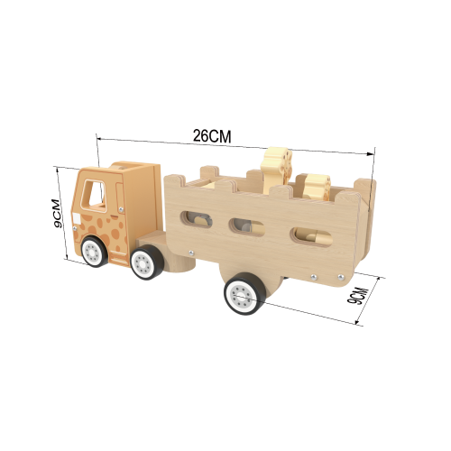 Custom Wooden Safari Animal Rescue Truck,Carrier Wooden Vehicle Play Set