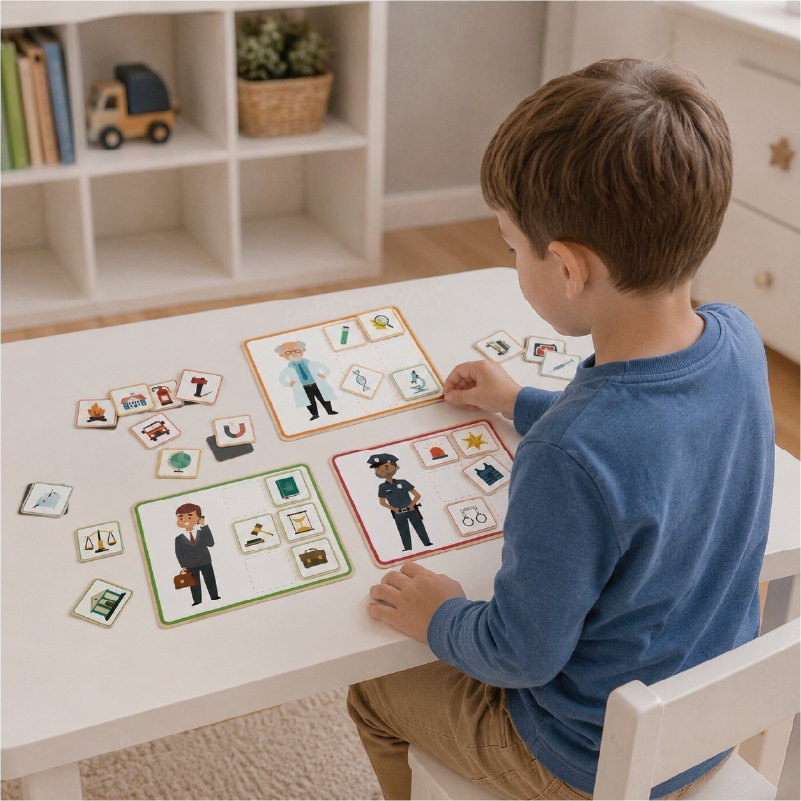 wooden career puzzle