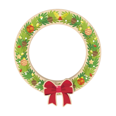 Custom Christmas Wooden Wreath Ornament,Wooden Wreath Frame for Crafts
