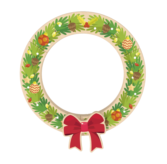 Custom Christmas Wooden Wreath Ornament,Wooden Wreath Frame for Crafts