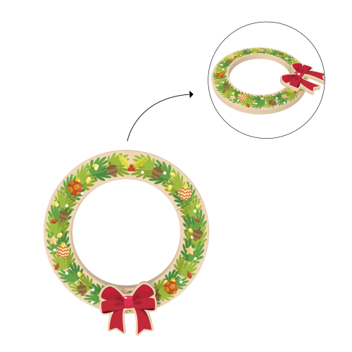 Custom Christmas Wooden Wreath Ornament,Wooden Wreath Frame for Crafts