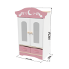Custom Pink Princess Wooden Doll Wardrobe | Miniature Closet for 18-Inch Dolls
