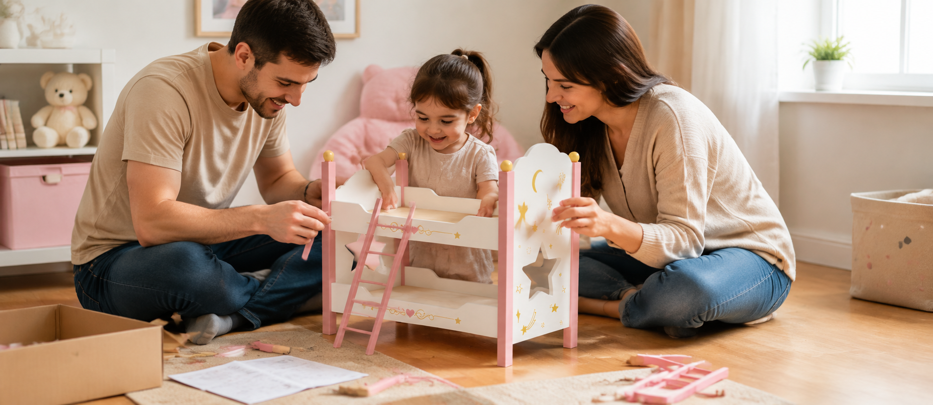 Parent and child playing