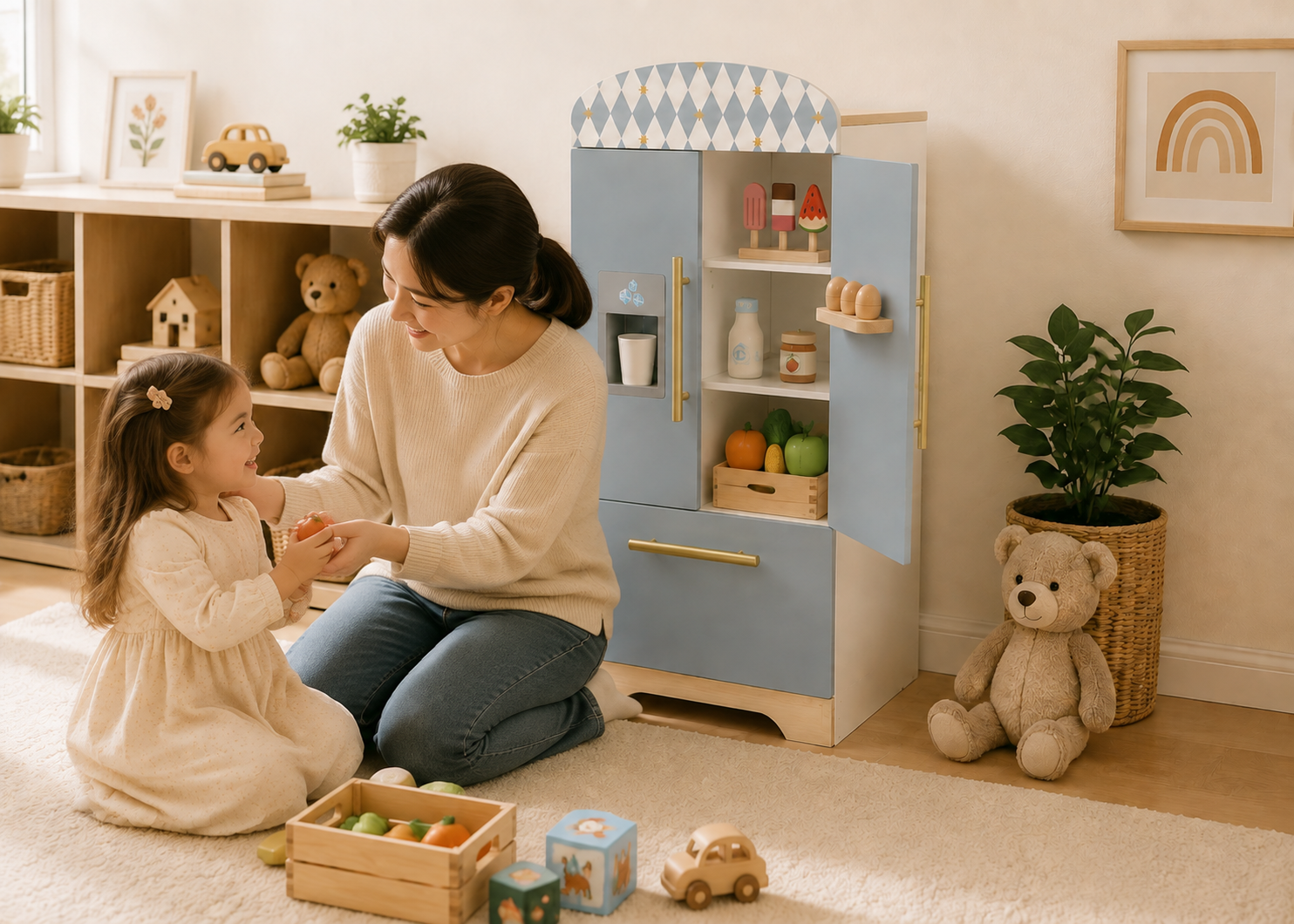 Mother and child playing together