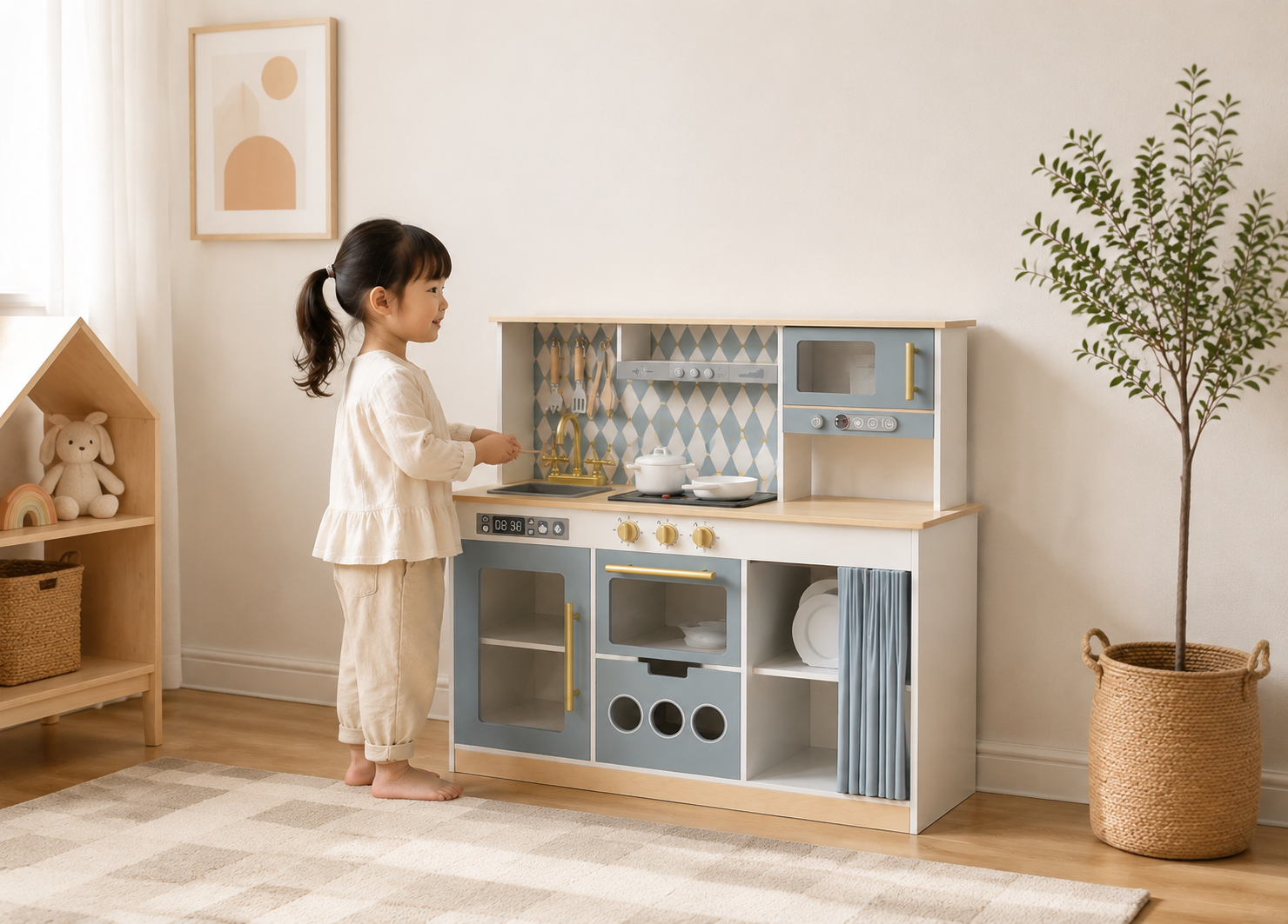 Play kitchen setup area
