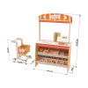 Custom Reversible Wooden Supermarket Play Stand with Shopping Cart & Grocery Accessories for Kids