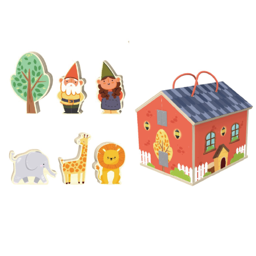 Custom Foldable Forest Gnome Doll House with Animal Figures for Kids Pretend Play