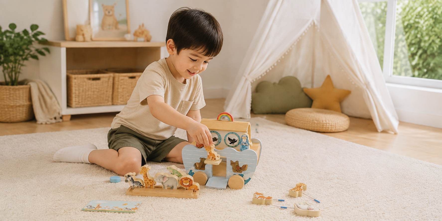 Noah's Ark toy size dimensions 25x17x24cm