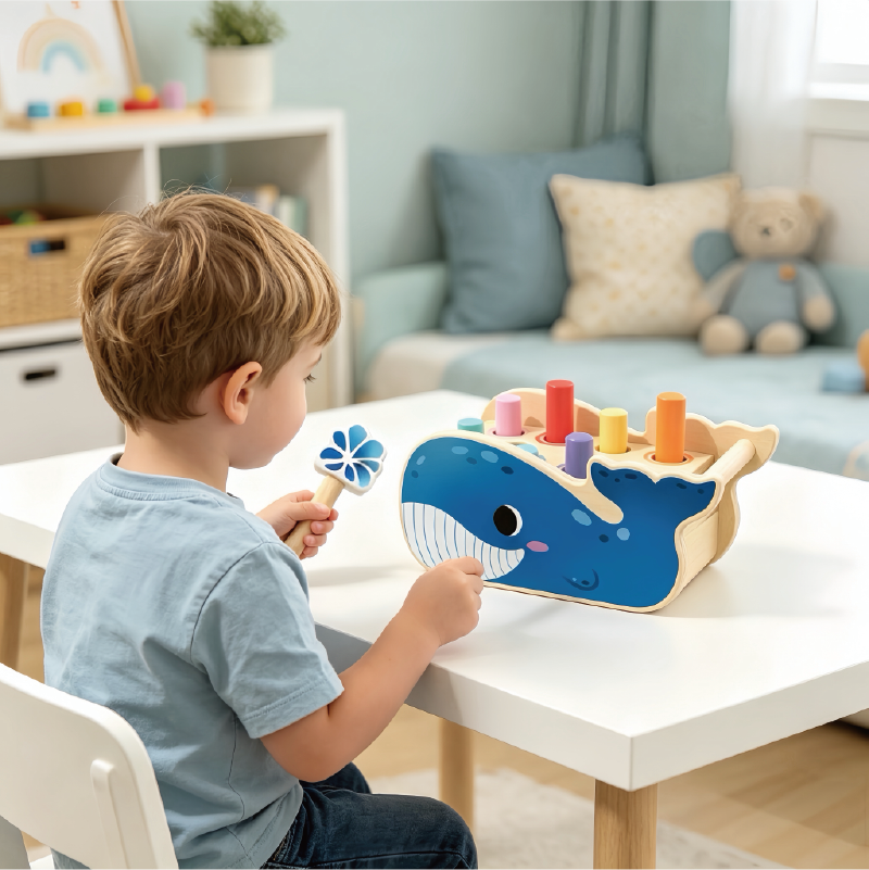 Wooden Busy Boards & Pounding Benches