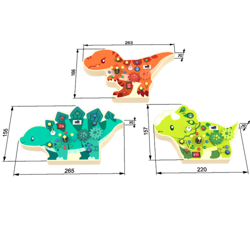 Custom Dinosaur Busy Board 3pc Montessori Sensory Activity Panel Toddler Fine Motor Toy 2–6Y