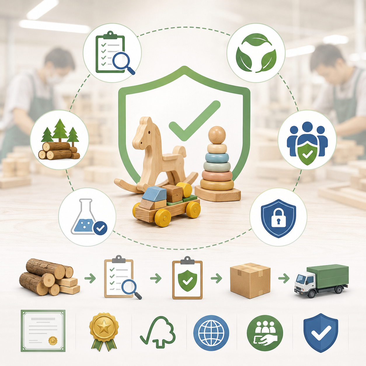 What safety standards do Kidmerry wooden toys meet?