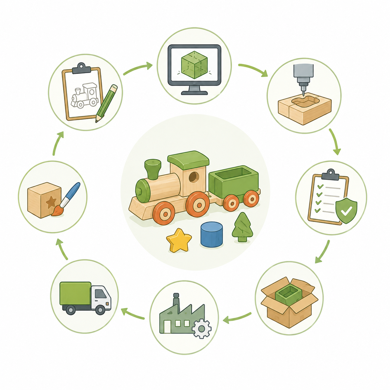 What is Kidmerry custom wooden toy process?