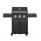 3-burner GAS BBQ with full cast aluminum chamber | 800 °C infrared side burner | All black version | Even heat distribution|Premium design