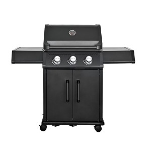 3-Burner Gas BBQ Grill 9kW — Full Cast Aluminum Chamber, 800°C Infrared Side Burner | KYQ-A380