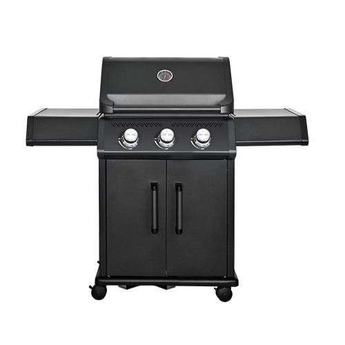 3-Burner Gas BBQ Grill 9kW — Full Cast Aluminum Chamber, 800°C Infrared Side Burner | KYQ-A380