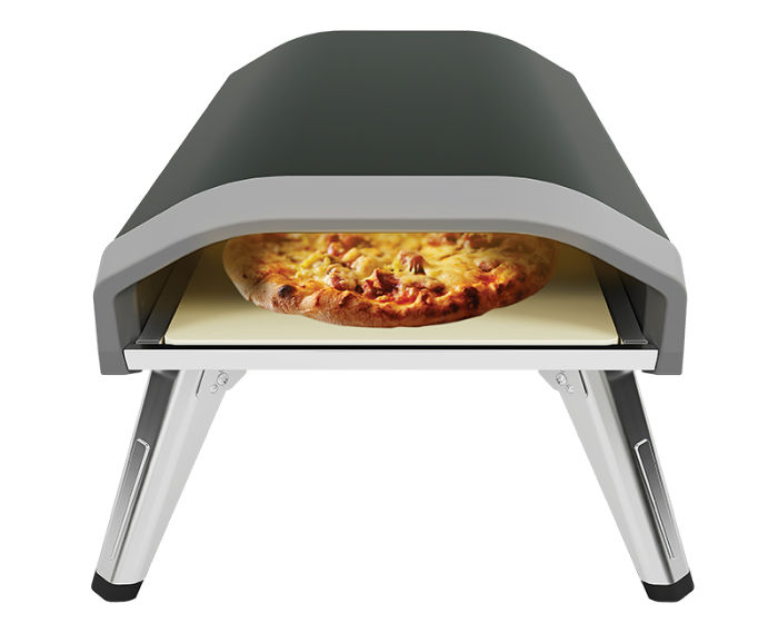 KYQ-KPS12A 4kW gas pizza oven with pizza stone and thermometer, outdoor stainless steel