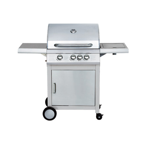 Heavy Duty 3 Burner Gas BBQ Grill with Side Burner & Enamel Cooking Box | 4 Wheels with Brakes | OEM/ODM Available
