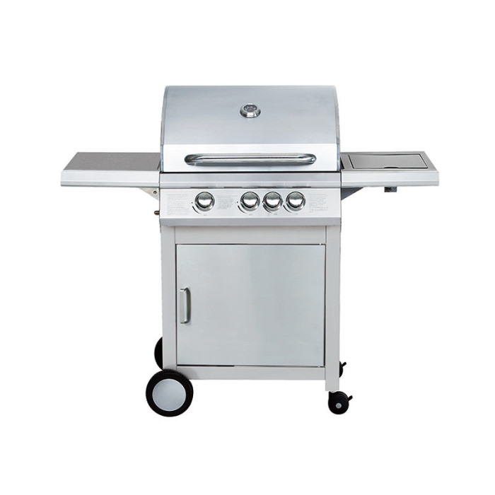 Heavy Duty 3 Burner Gas BBQ Grill with Side Burner & Enamel Cooking Box | 4 Wheels with Brakes | OEM/ODM Available
