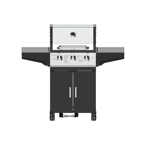 3-Burner Gas BBQ Grill 9.45kW — Black Firebox, Outdoor Backyard Cooking | KYQ-LP23