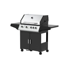4-Burner Gas BBQ Grill OEM/ODM Supplier: Black Outdoor Grilling Equipment Custom Manufacturing for Retail Chains, Importers, & Wholesalers.