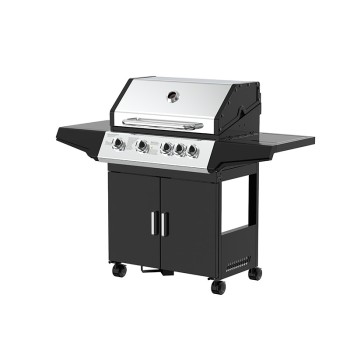 4-Burner Gas BBQ Grill OEM/ODM Supplier: Black Outdoor Grilling Equipment Custom Manufacturing for Retail Chains, Importers, & Wholesalers.