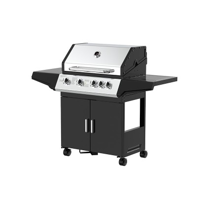 4-Burner Gas BBQ Grill OEM/ODM Supplier: Black Outdoor Grilling Equipment Custom Manufacturing for Retail Chains, Importers, & Wholesalers.