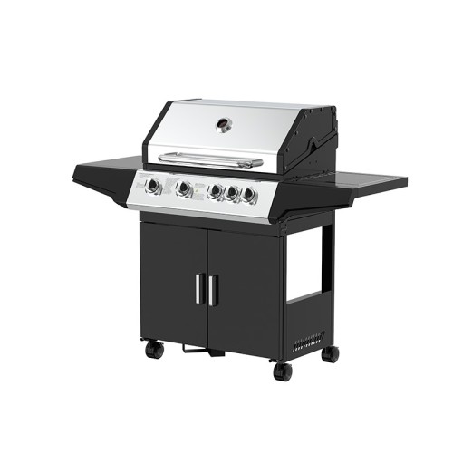 4-Burner Gas BBQ Grill 12.6kW — Outdoor Grilling with Side Burner & 4 Wheels | KYQ-LP24S