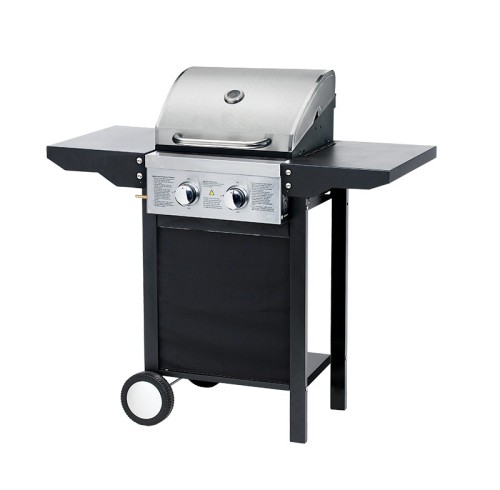 2-Burner Portable Gas BBQ Grill 6.3kW — Compact Outdoor Grilling with 2 Wheels | KYQ-M22