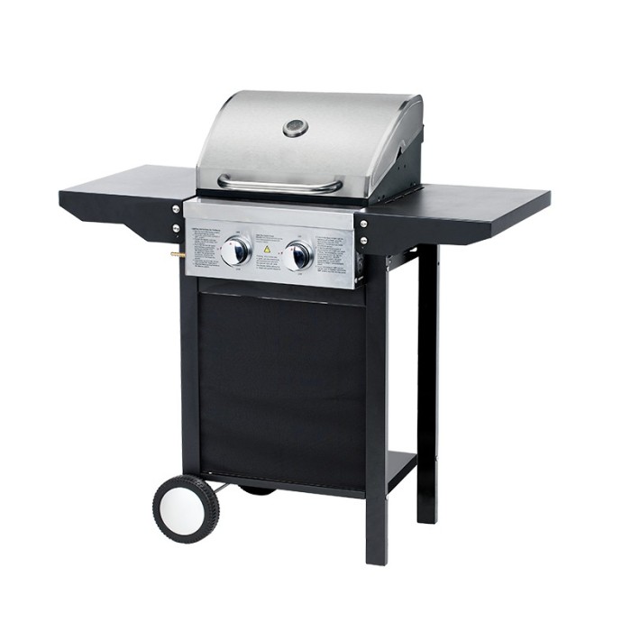 2-Burner Portable Gas BBQ Grill 6.3kW — Compact Outdoor Grilling with 2 Wheels | KYQ-M22