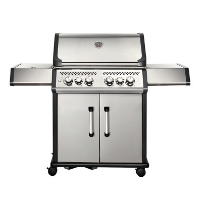 4-Burner Gas BBQ Grill with Infrared Side Burner — Full Cast Aluminum Chamber | KYQ-A480RB