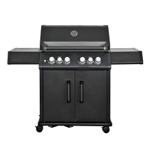 4-burner GAS BBQ | Full cast aluminum chamber |Premium design| 800°C infrared side burner |  All black version | Even heat distribution|Factory manufacturing