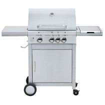 Gas BBQ Manufacturer & Wholesaler | Heavy Duty 3 Burner Grill with Side Burner & Enamel Cooking Box | OEM/ODM Solutions