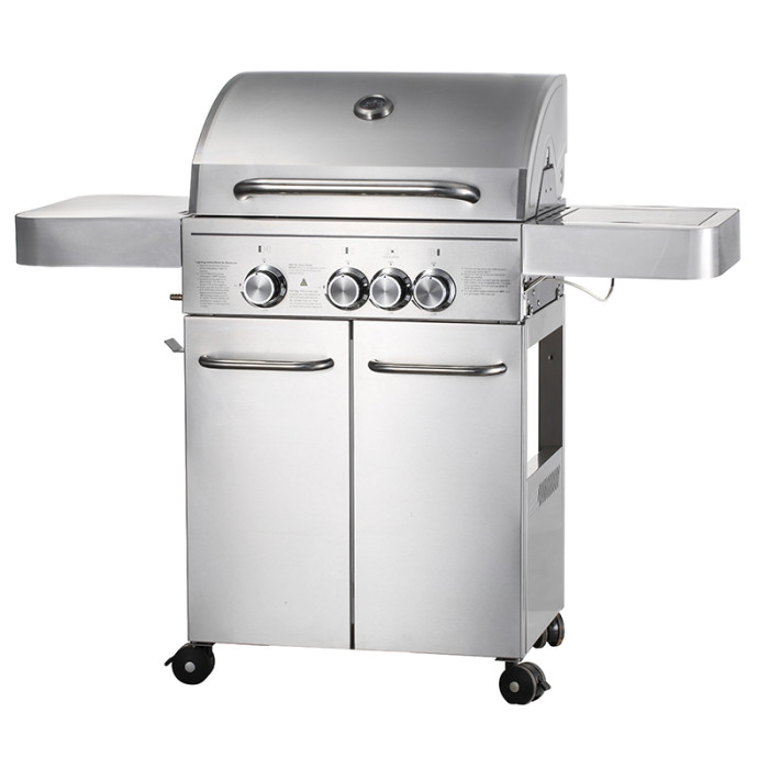 3-Burner Gas BBQ Grill 10.5kW — Compact Commercial Grilling with Side Burner | KYQ-FH31S