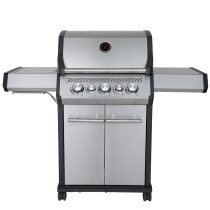 3-burner Preminum GAS BBQ with cast aluminum chamber & lid | 800 °C infrared side burner | Stainless steel version | Even heat distribution