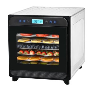 8-Tray Food Dehydrator SS — Stainless Steel Electric Dryer 24H Timer Back Heating | KYS-208A/B