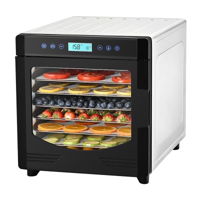 8-Tray Food Dehydrator SS — Stainless Steel Electric Dryer 24H Timer Back Heating | KYS-208A/B