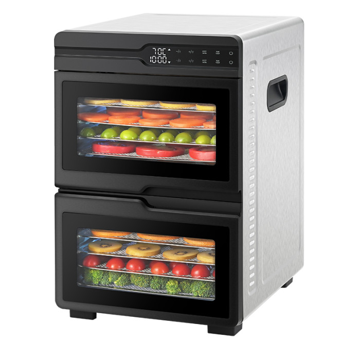 12-Tray Food Dehydrator SS — Stainless Steel Electric Dryer 48H Timer Back Heating | KYS-661A/B/C