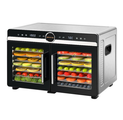 16-Tray Food Dehydrator SS — Large Stainless Steel Electric Dryer 48H Timer | KYS-601A/B/D