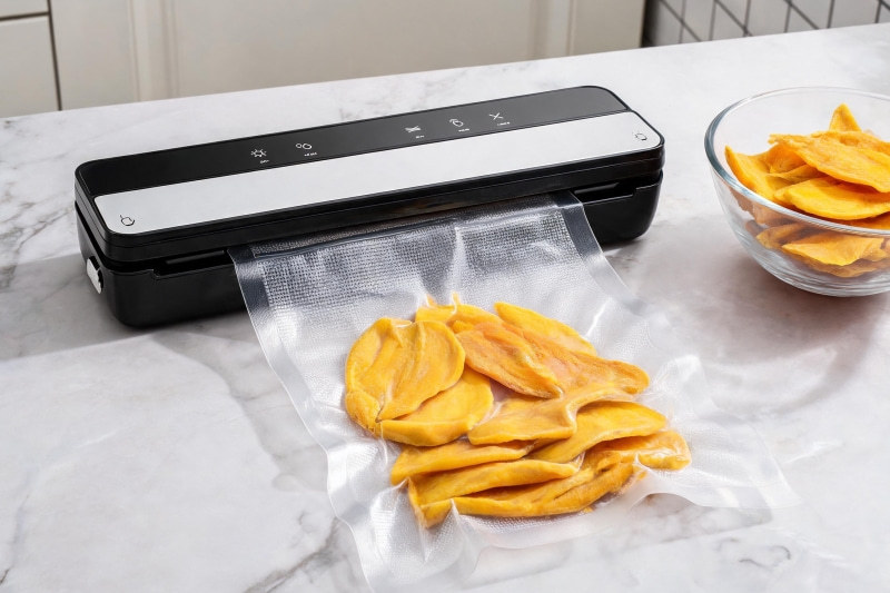 Vacuum-sealed packaging for dried food