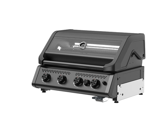 4-burner built-in gas BBQ grill with full cast aluminum chamber