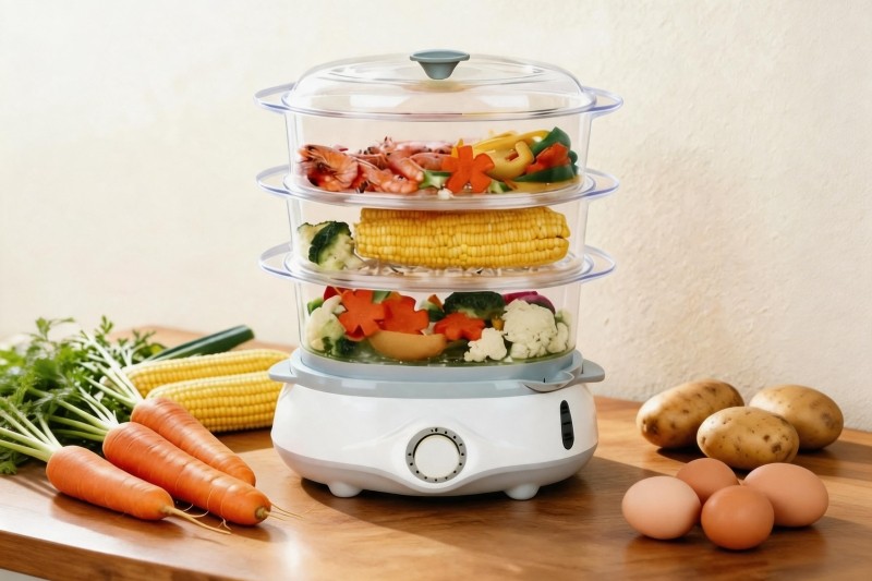 Kangye KYS-303A electric food steamer with food-contact stainless steel and BPA-free components